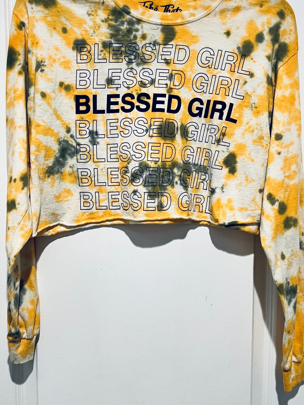 #Take That Tie-Dye Crop Top in Yellow & Green - Bailey Apparel size Large crop